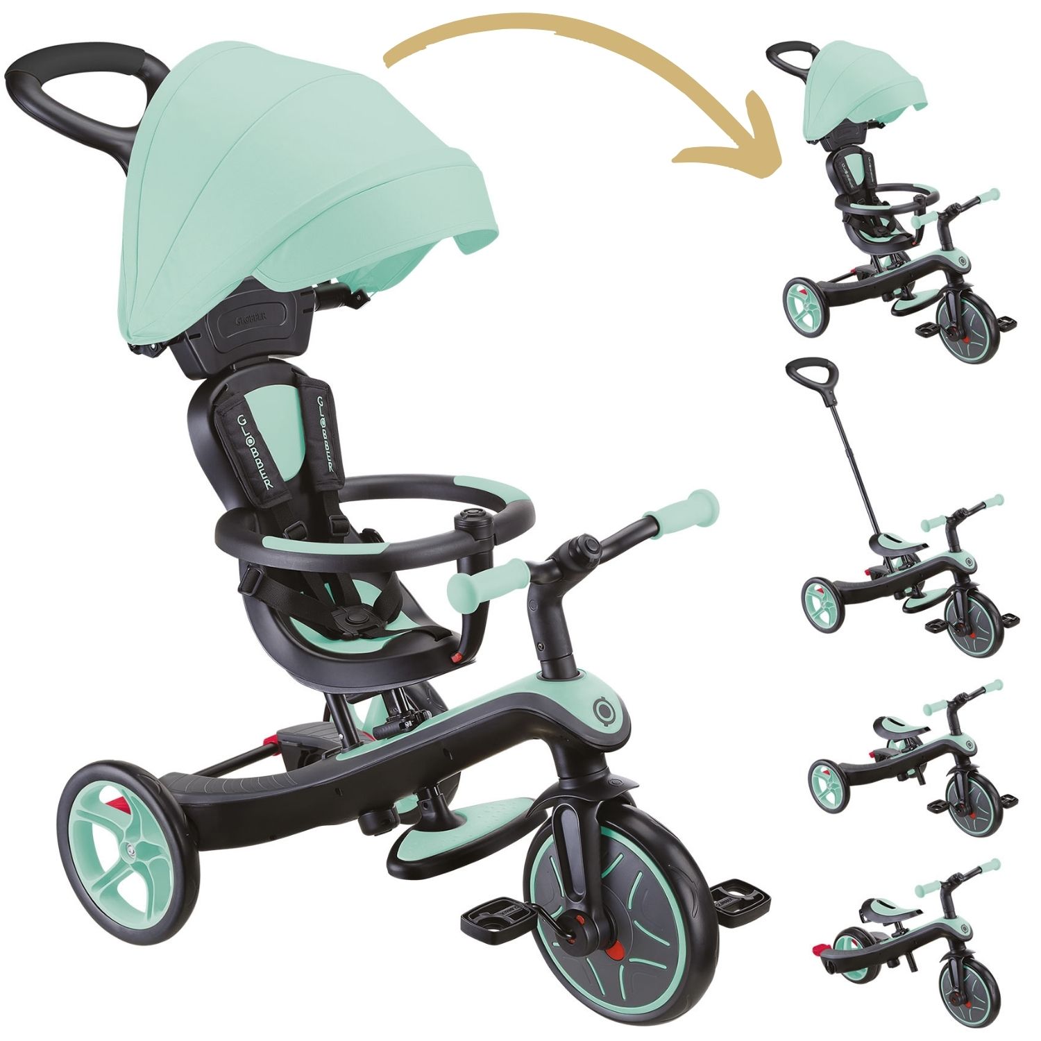 Tricycle évolutif Explorer 4 en 1 V2 Pastel Menthe