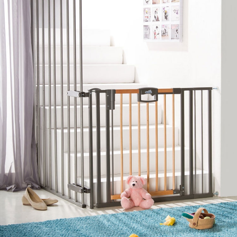 Barrière Easy Lock Wood Plus avec adaptateur escalier (84 à 92 cm) (Geuther) - Image 9