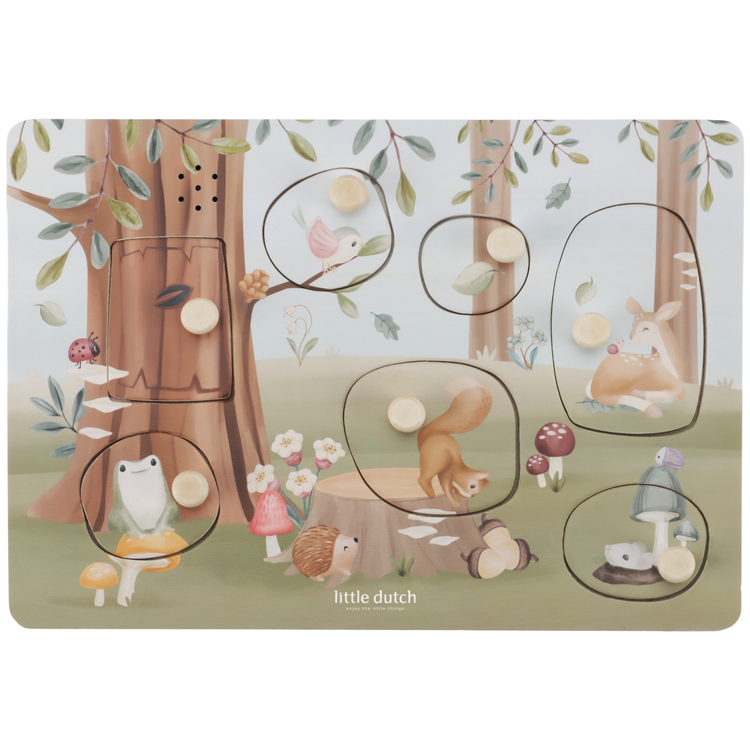 Little Dutch - Puzzle sonore en bois FSC Forest Friends