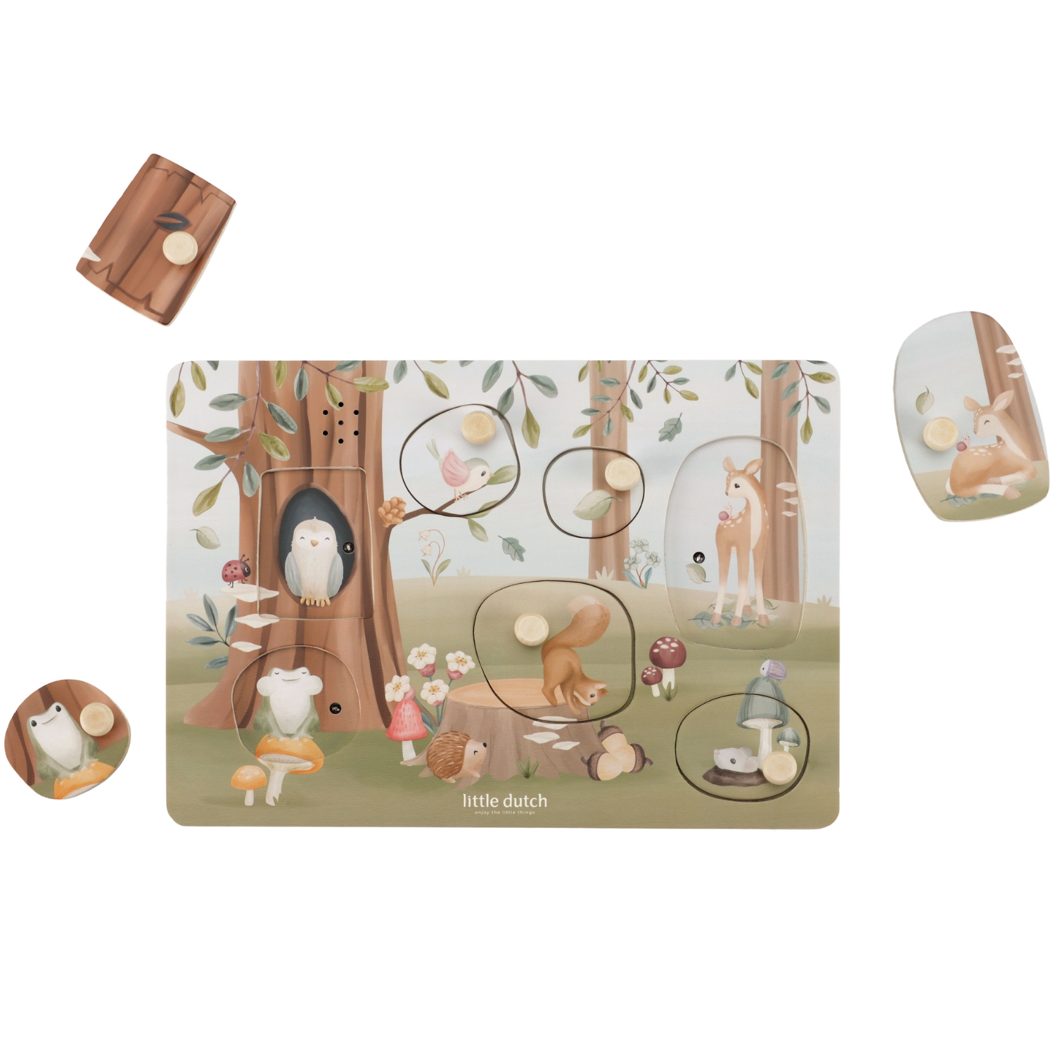 Puzzle sonore en bois FSC Forest Friends (Little Dutch) - Image 1