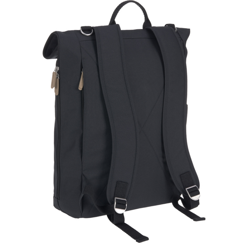 Sac à dos à langer en polyester recyclé Rolltop bleu nuit (Lassig) - Image 2