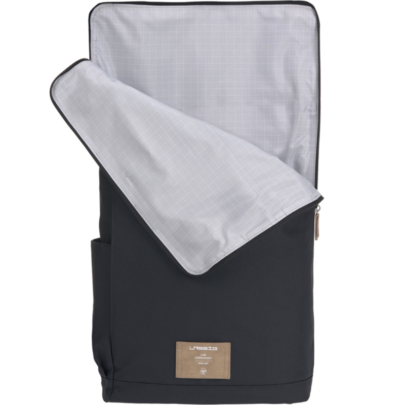 Sac à dos à langer en polyester recyclé Rolltop bleu nuit (Lassig) - Image 6