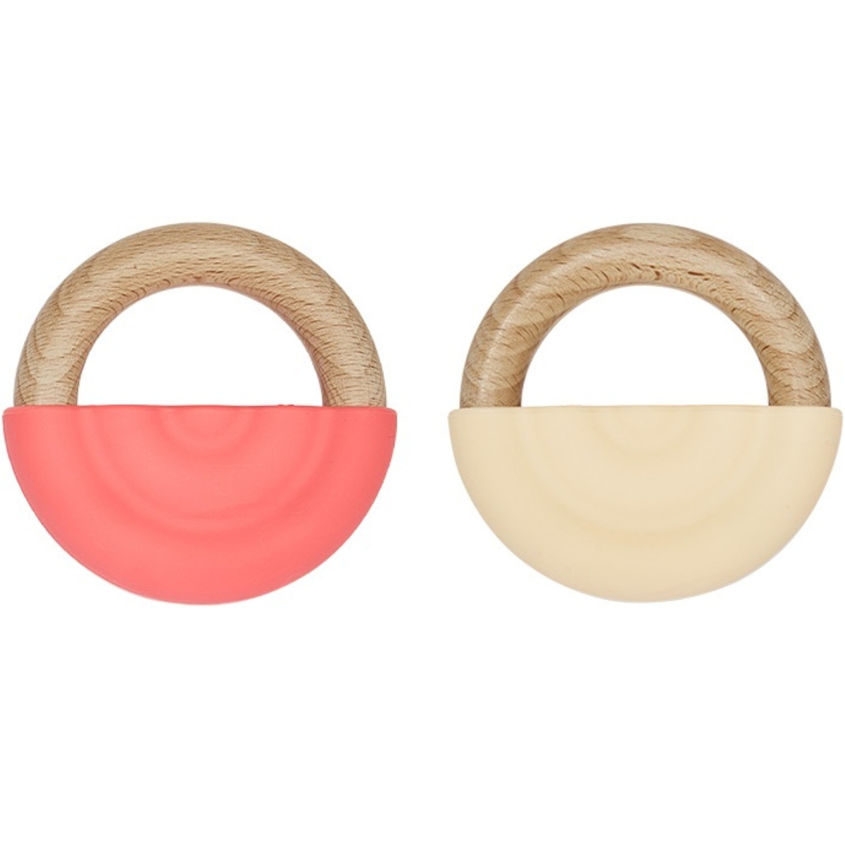Lot de 2 anneaux de dentition Rainbow Cherry Red-Vanilla (OYOY Mini) - Image 1