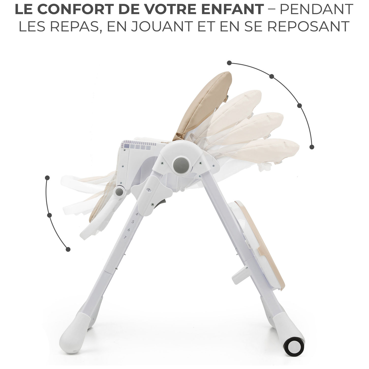 Chaise haute 2 en 1 Tummie Beige (Kinderkraft) - Image 5