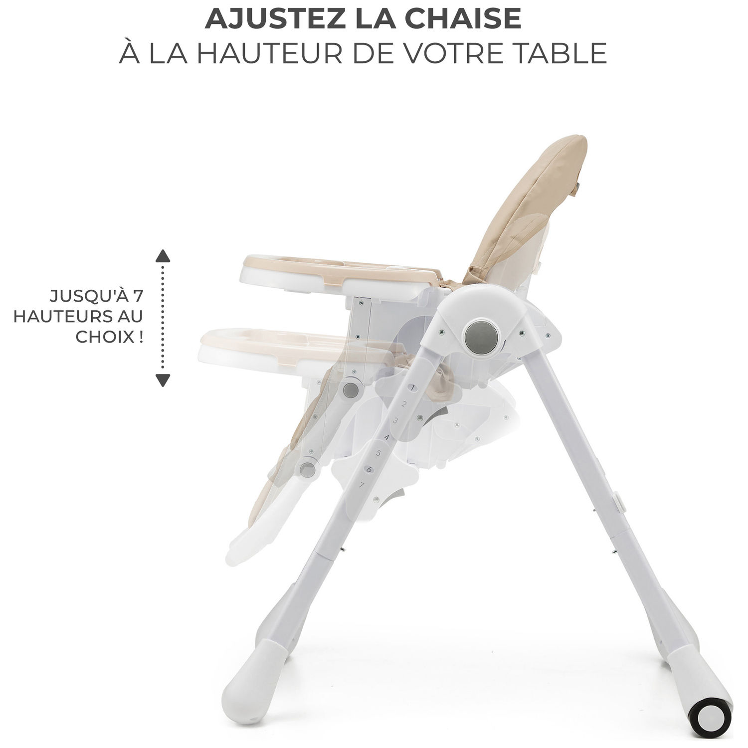 Chaise haute 2 en 1 Tummie Beige (Kinderkraft) - Image 6