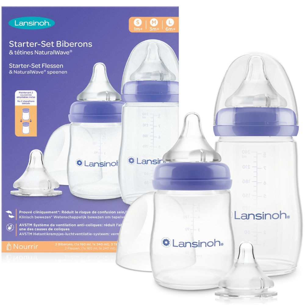 Coffret de naissance biberons et tétines Natural Wave® (Lansinoh) - Image 1