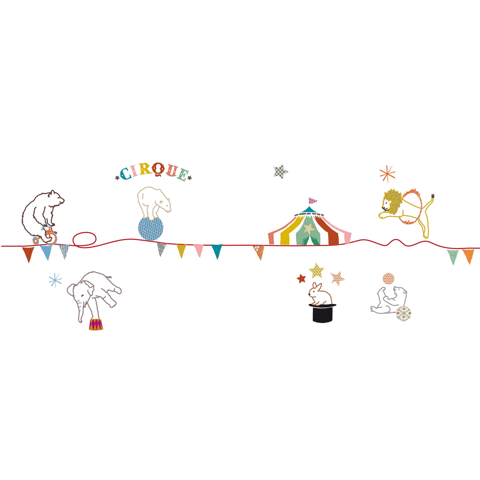 Frise adhésive Cirque (5 m) (Mimi'lou) - Couverture