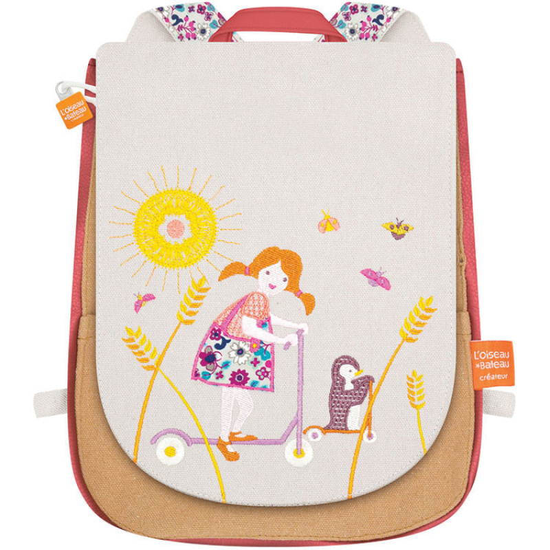 Sac à dos La fille et la trottinette (personnalisable) (L'oiseau bateau) - Image 3