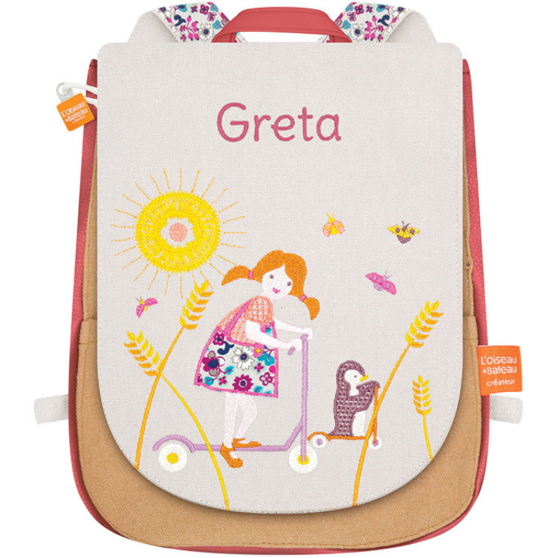 Sac à dos La fille et la trottinette (personnalisable) (L'oiseau bateau) - Image 4