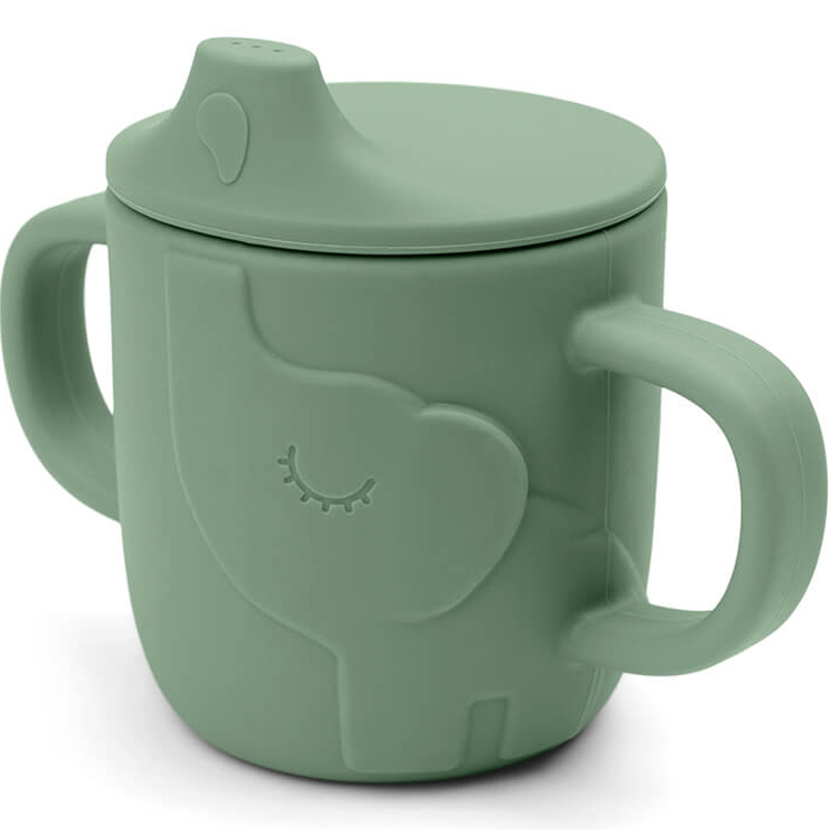 Tasse à bec en silicone Peekaboo Elphee Vert (Done by Deer) - Image 1