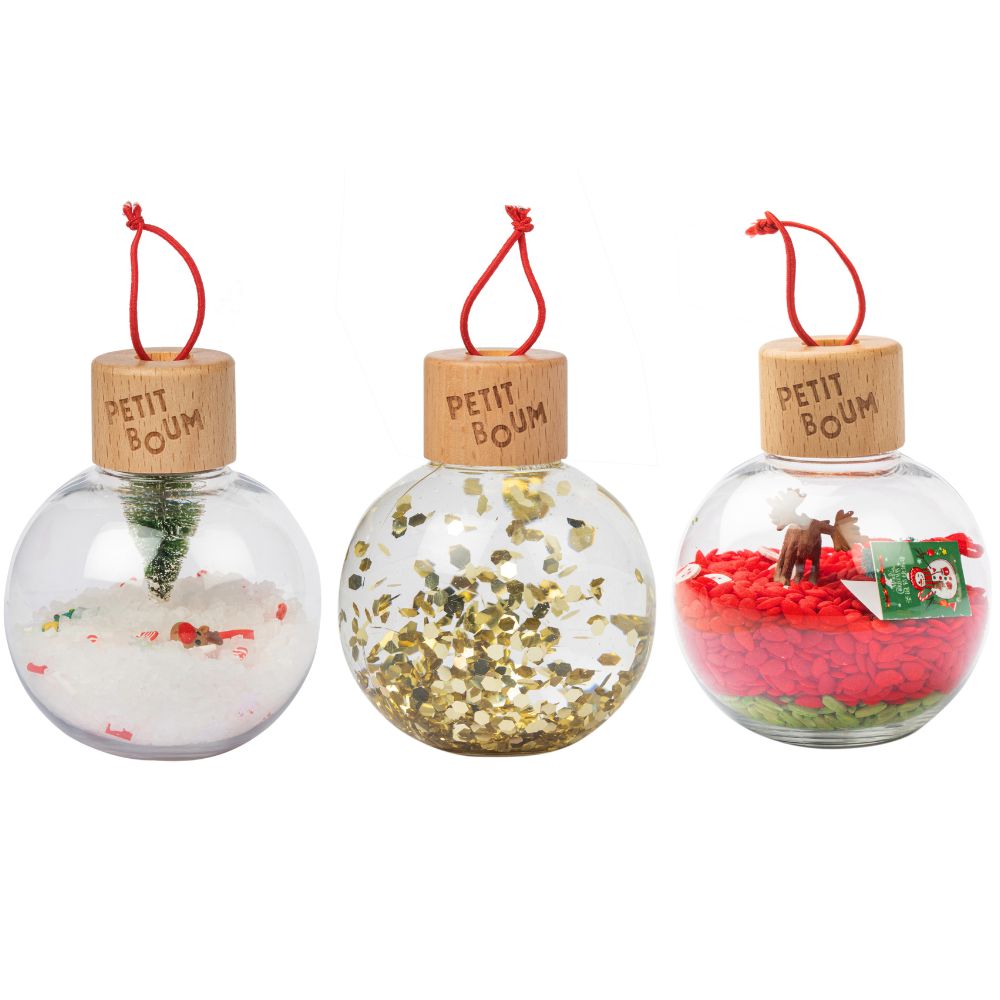 Petit Boum - Lot de 3 boules de Noël sensorielles Christmas