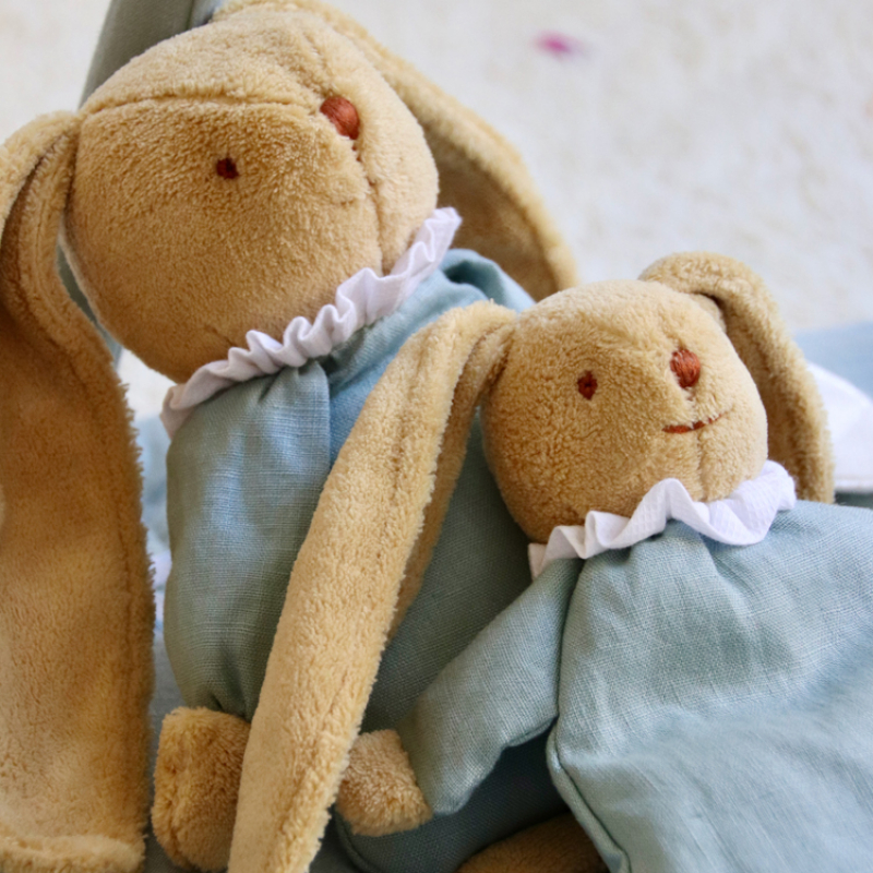Peluche musicale lapin nid d'ange vert céladon (28 cm) (Trousselier) - Image 2