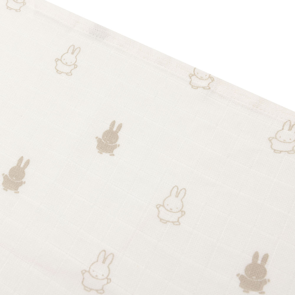 Lot de 3 langes en gaze de coton Happy Miffy Nougat (70 x 70 cm) (Jollein) - Image 5