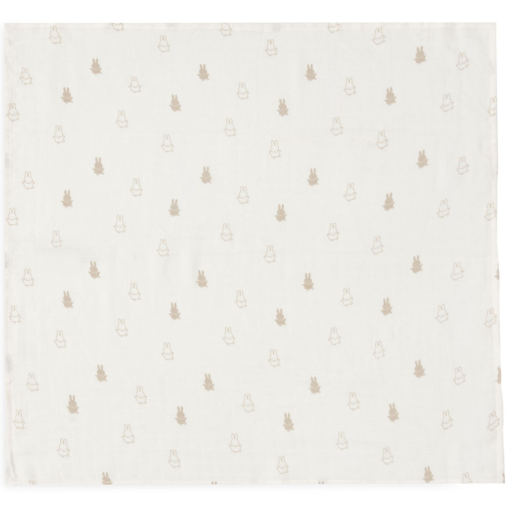 Lot de 3 langes en gaze de coton Happy Miffy Nougat (70 x 70 cm) (Jollein) - Image 6