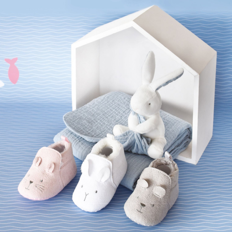 Chaussons lapin blanc (0-6 mois) (Doudou et Compagnie) - Image 3