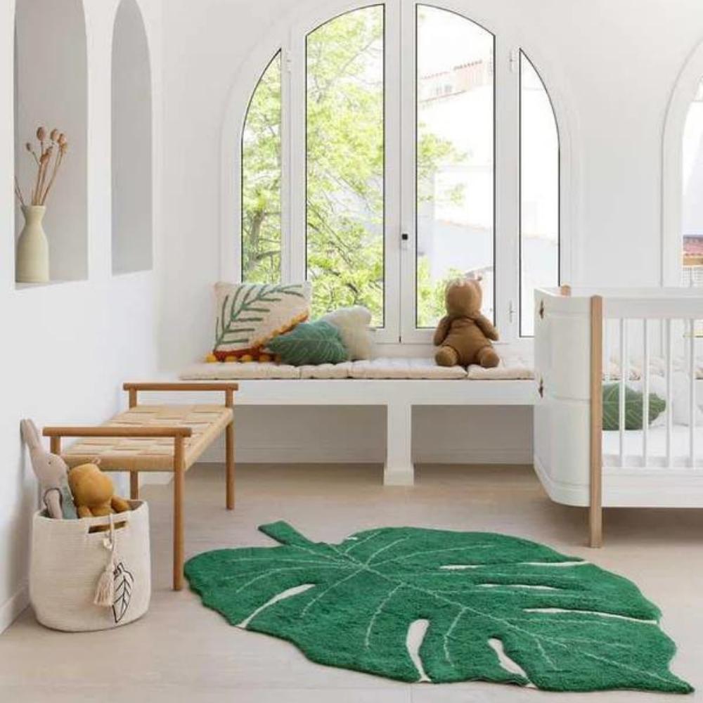 Tapis lavable Monstera Leaf vert (120 x 160 cm) (Lorena Canals) - Image 2