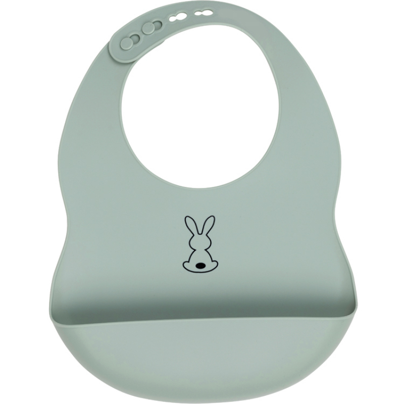 Nattou - Bavoir en silicone à poche vert sauge
