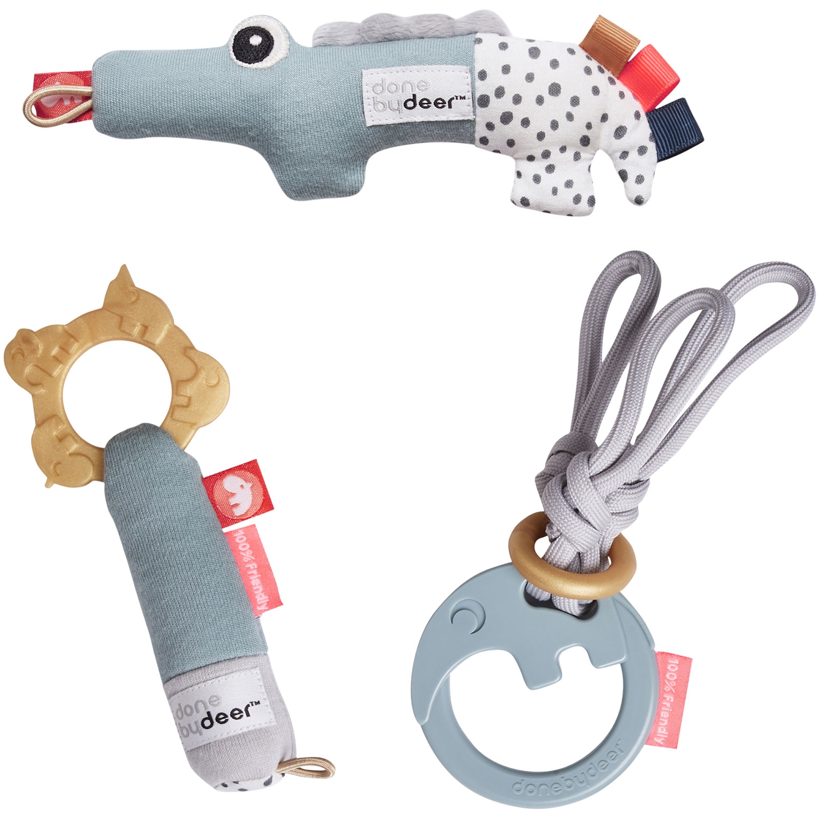 Coffret de naissance hochet d'activités et anneaux de dentition (Done by Deer) - Image 1