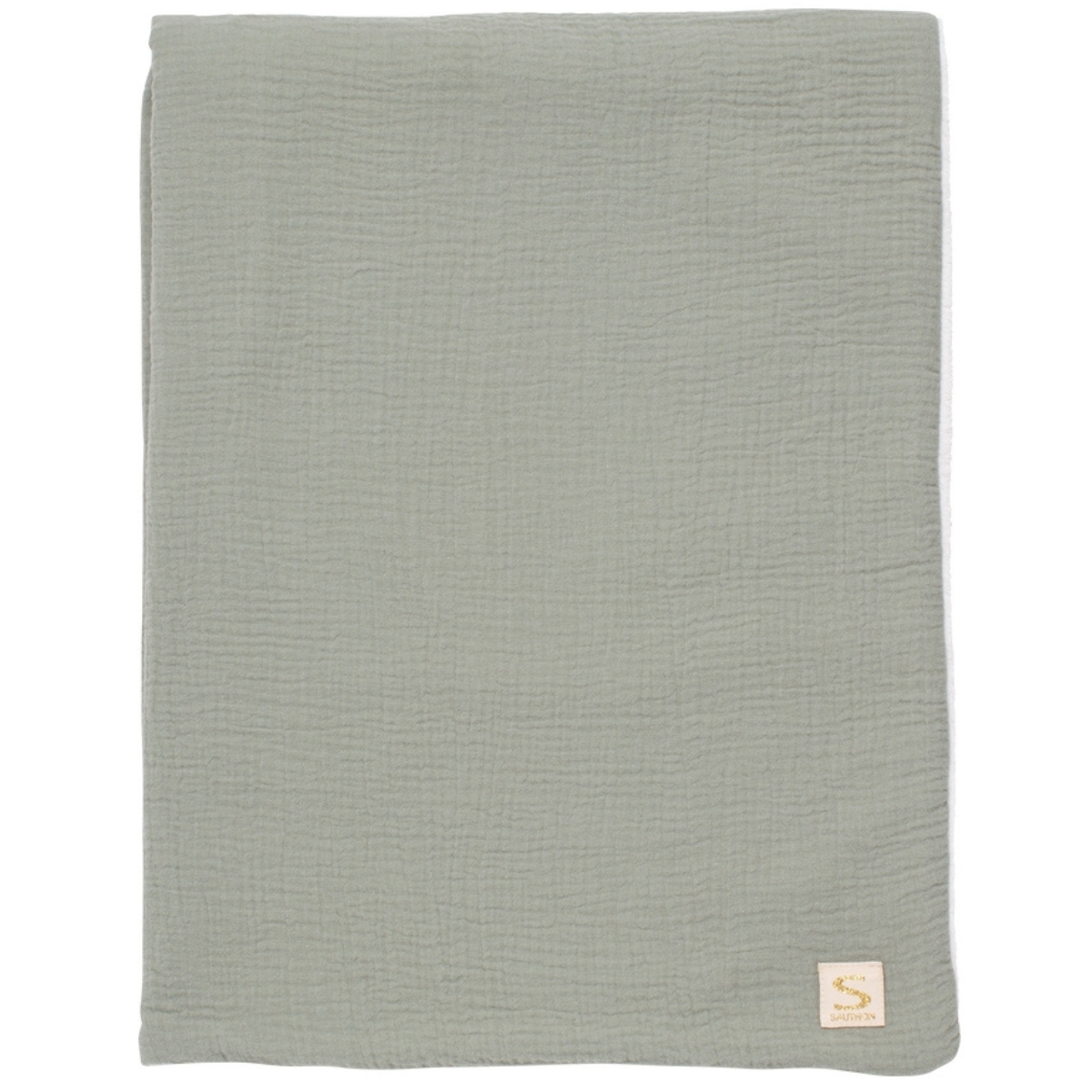 Couverture polaire et gaze de coton Sauge (75 x 100 cm) (Sauthon) - Image 2