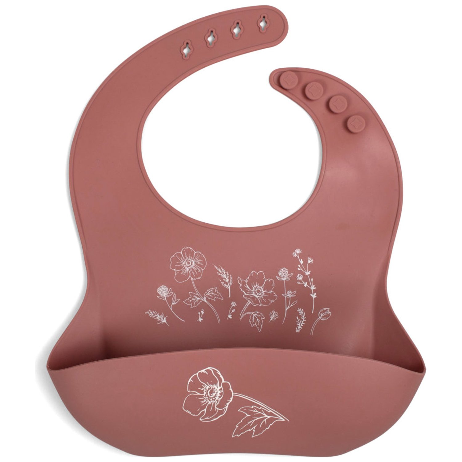 Filibabba - Bavoir silicone imprimé Fleurs d'automne