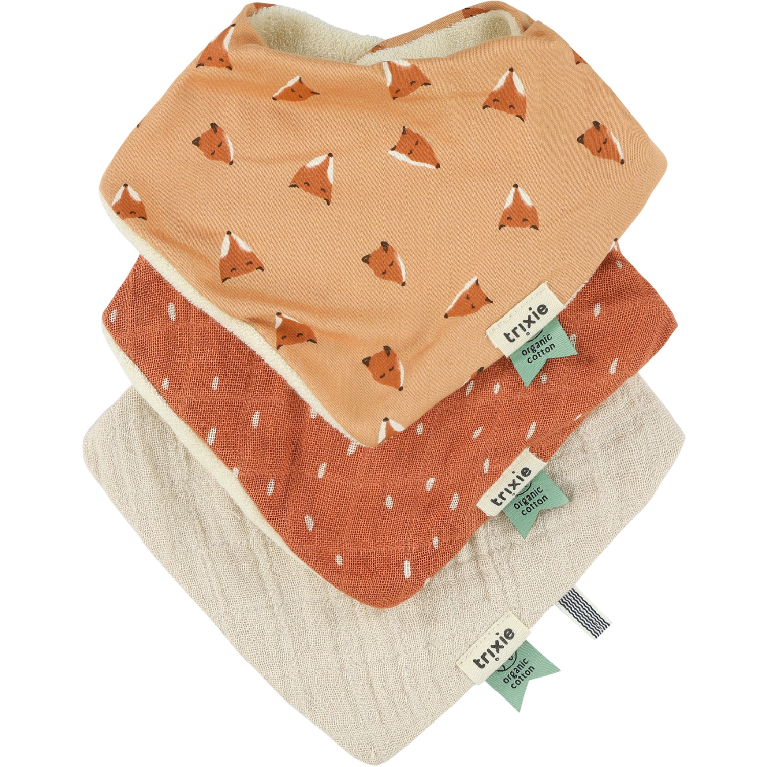 Trixie - Lot de 3 bavoirs bandanas Fierce Fox