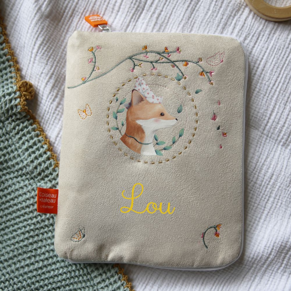 Protège carnet de santé renard chapeau (personnalisable) (L'oiseau bateau) - Image 1