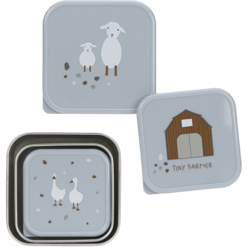Lot de 3 boîtes à goûter Tiny Farmer bleu (Lassig) - Image 7