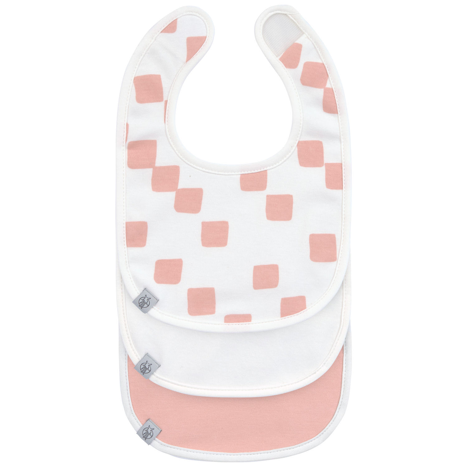 Lot de 3 bavoirs naissance GOTS Happy Fruits pêche