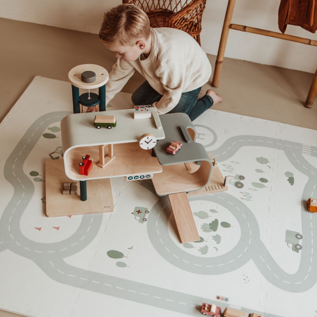 Tapis de jeu dalles EEVAA  réversible 2 en 1 Road (120 x 180 cm) (Play&Go) - Image 5