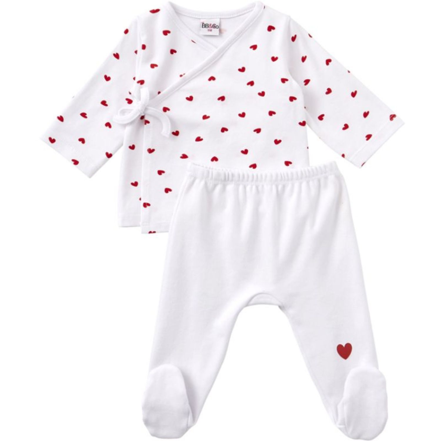 Bb&Co - Ensemble cache-coeur + pantalon à pied Mon petit coeur (3 mois)