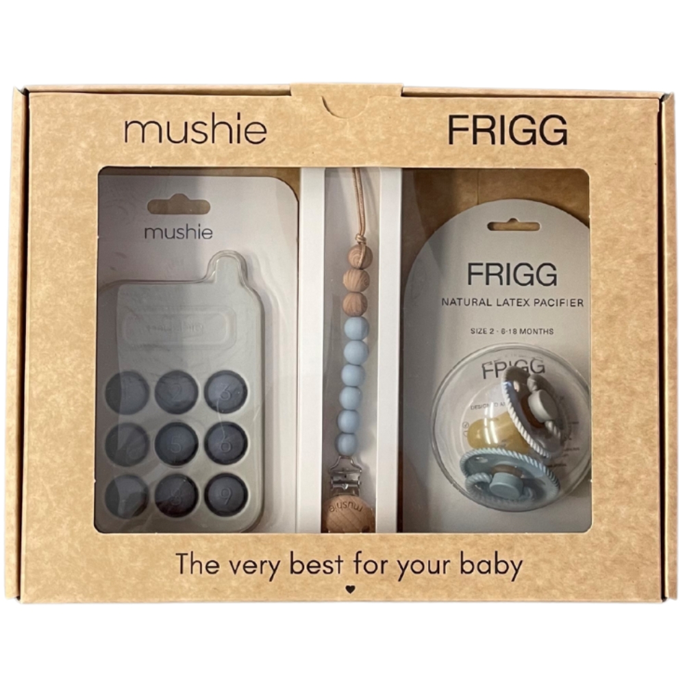 Coffret cadeau de naissance Boy (3 pièces) (Mushie) - Image 1