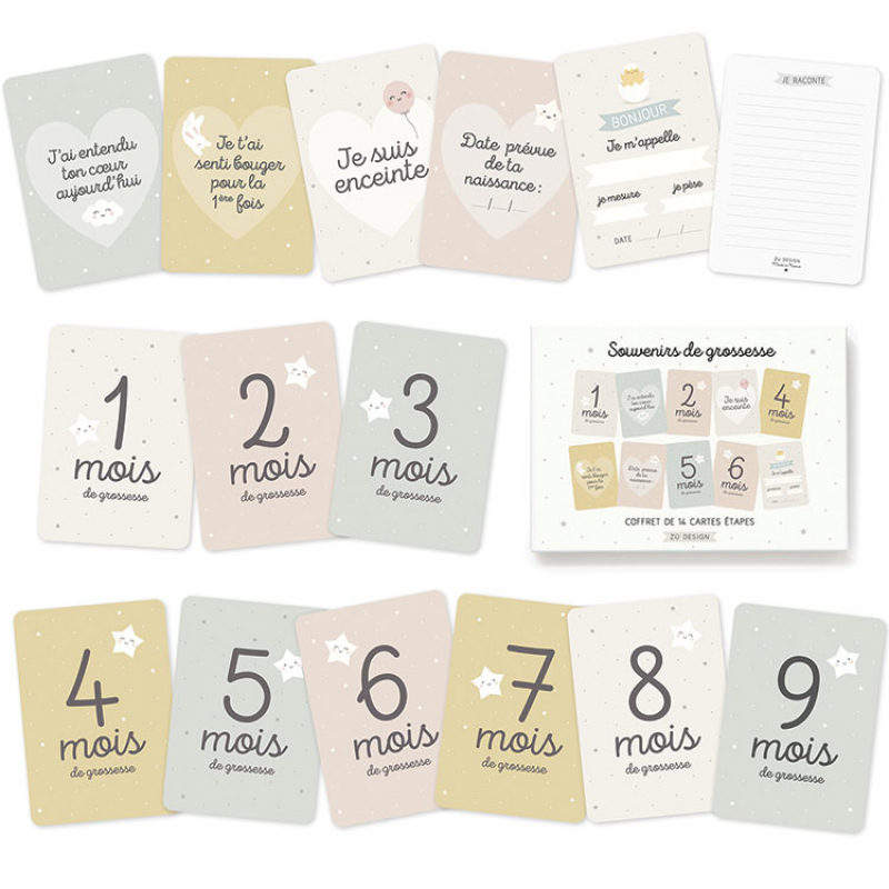 Cartes étapes souvenirs de grossesse (14 cartes) (Zü) - Image 6