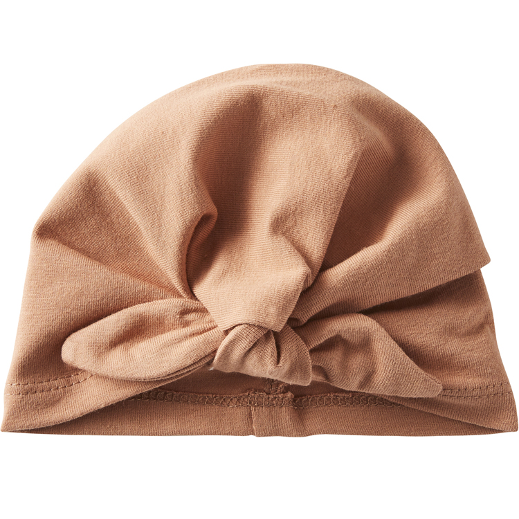 BB & Co - Bonnet de naissance noué cassonade