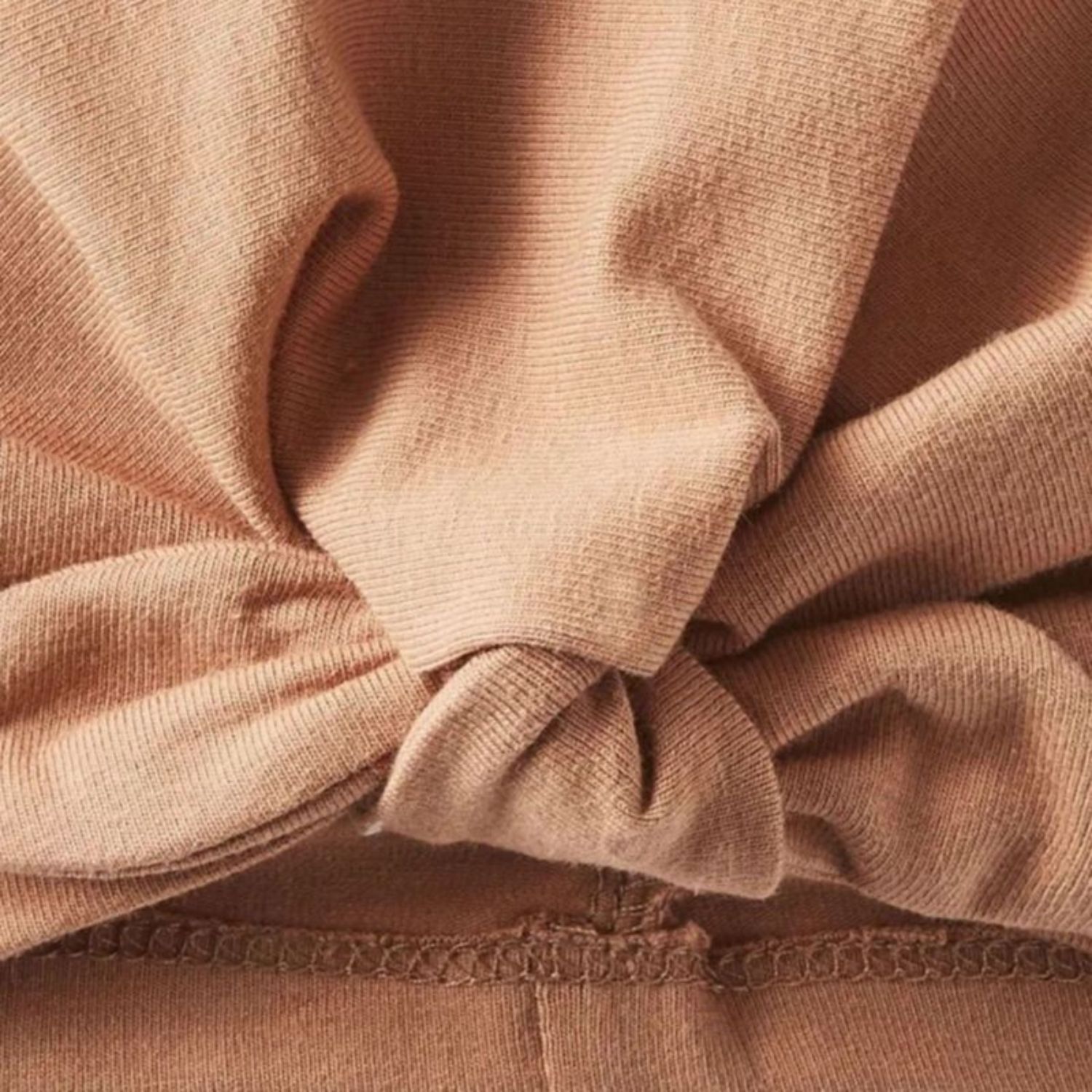 Bonnet de naissance noué cassonade (Bb&Co) - Image 1
