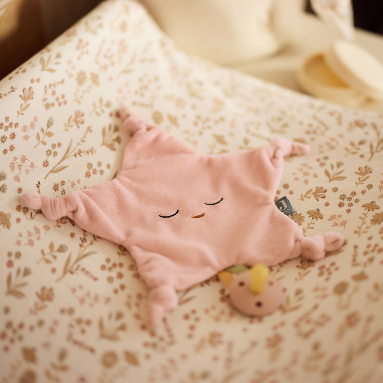 Doudou attache sucette Star Wild Rose (Jollein) - Image 1