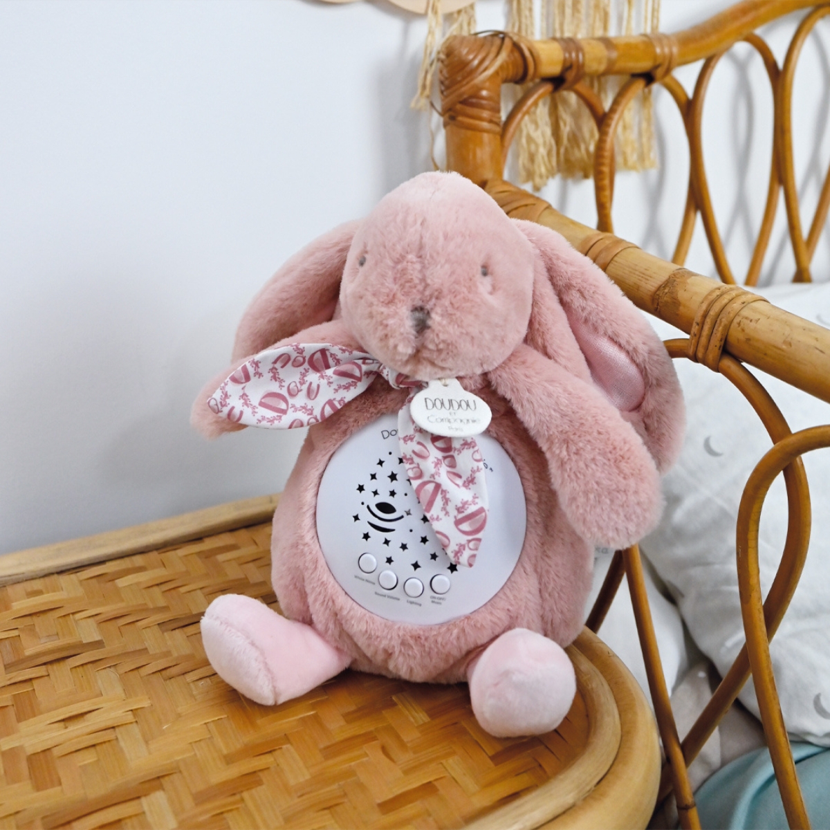Veilleuse musicale projections d'étoiles rose (24 cm) (Doudou Et Compagnie) - Image 1