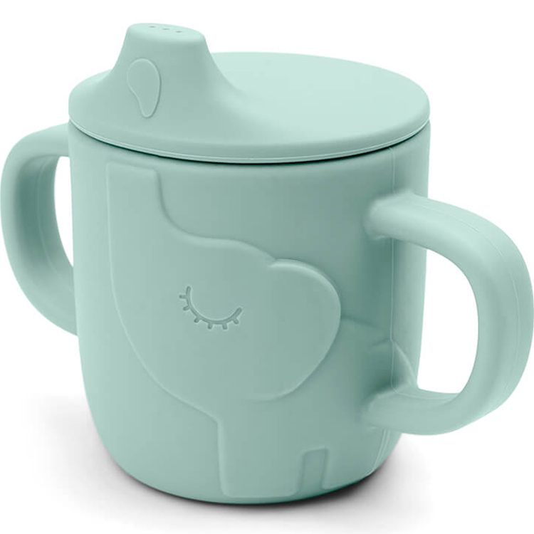 Tasse à bec en silicone Peekaboo Elphee Bleu