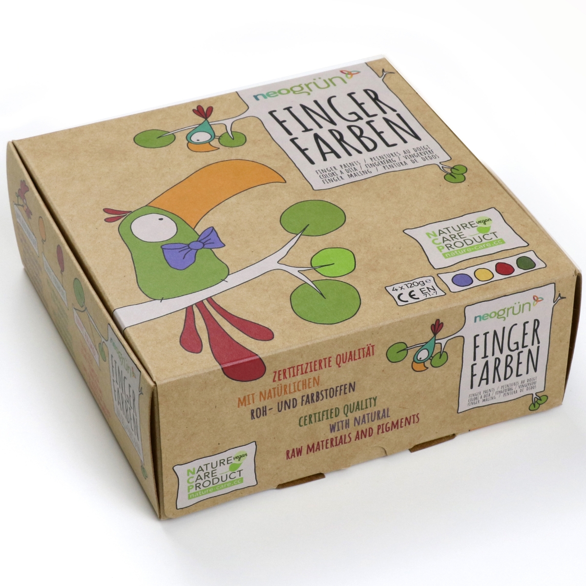 Coffret Aki peinture aux doigts naturelle et vegan (assort. 4 pots) (Neogrün) - Image 8