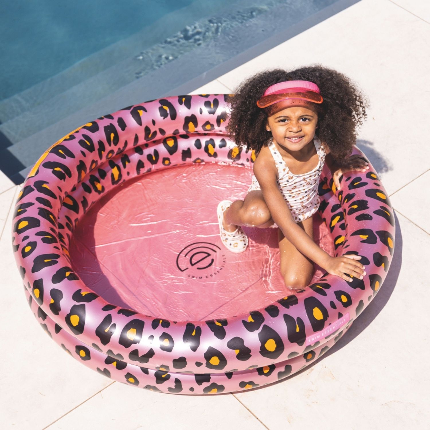 Piscine enfant Léopard rose et doré (100 cm)