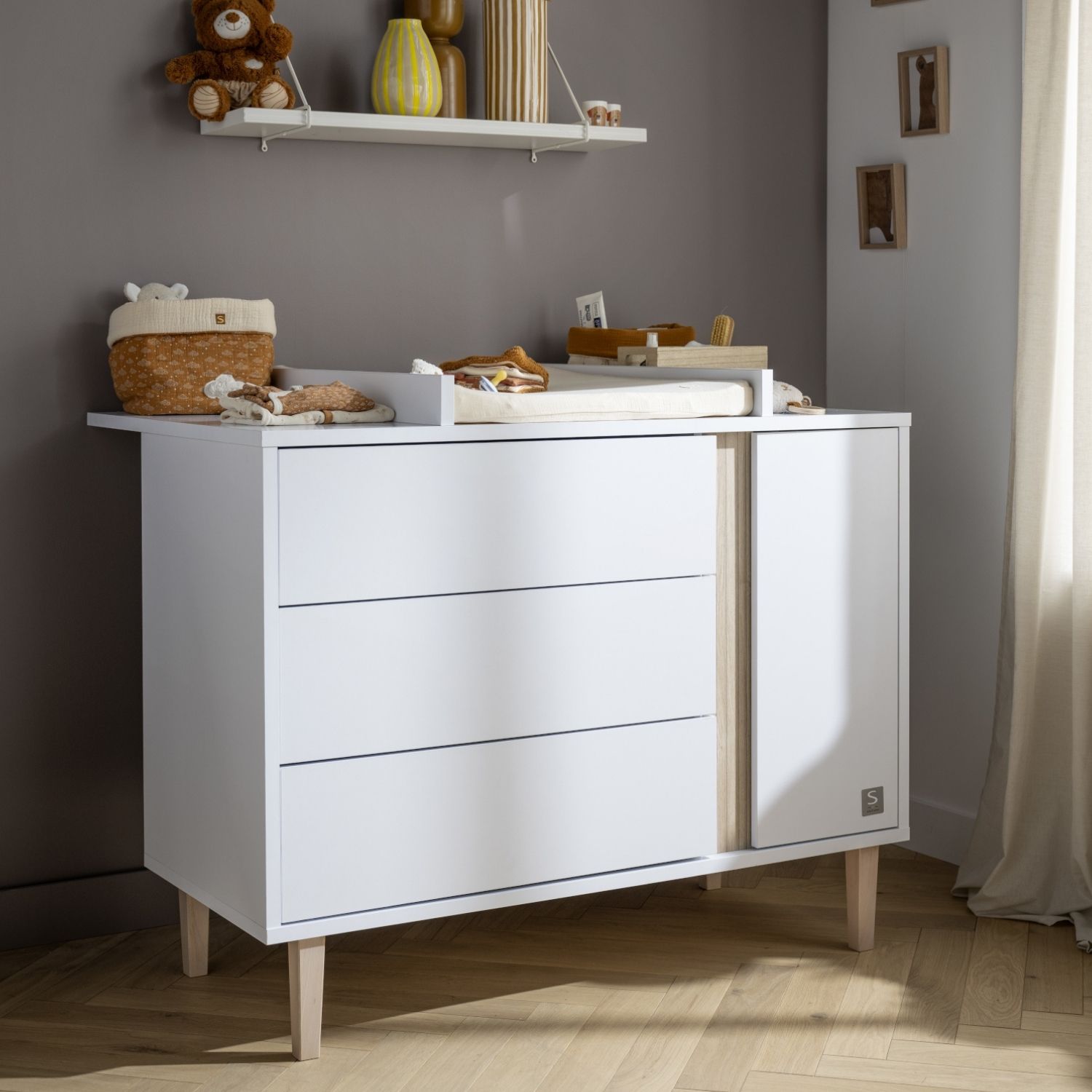 Commode 3 tiroirs et 1 porte Paloma (Sauthon) - Image 2