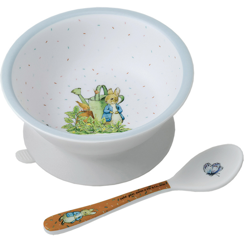 Bol ventouse et cuillère Pierre Lapin