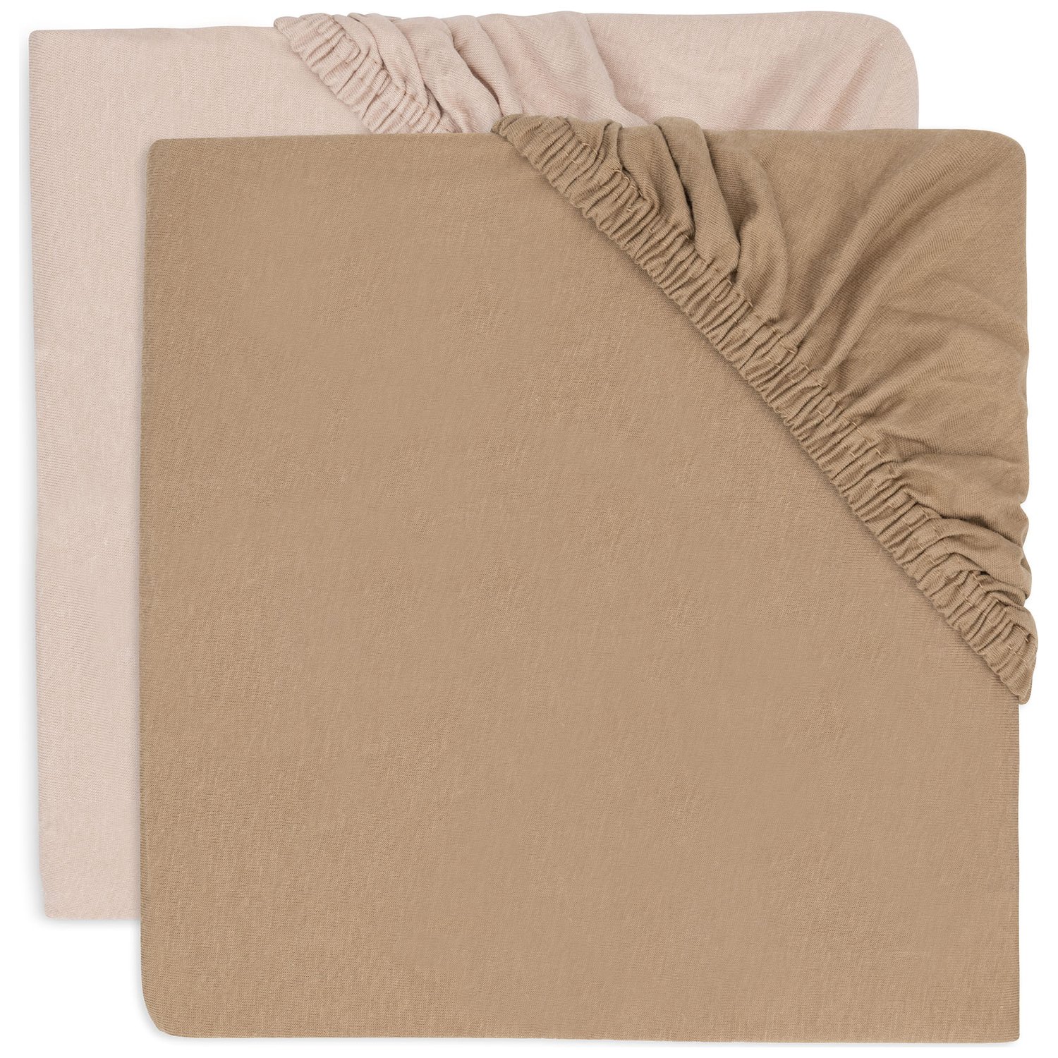 Jollein - Lot de 2 draps housses en jersey Wild Rose-Biscuit (40 x 80 cm)