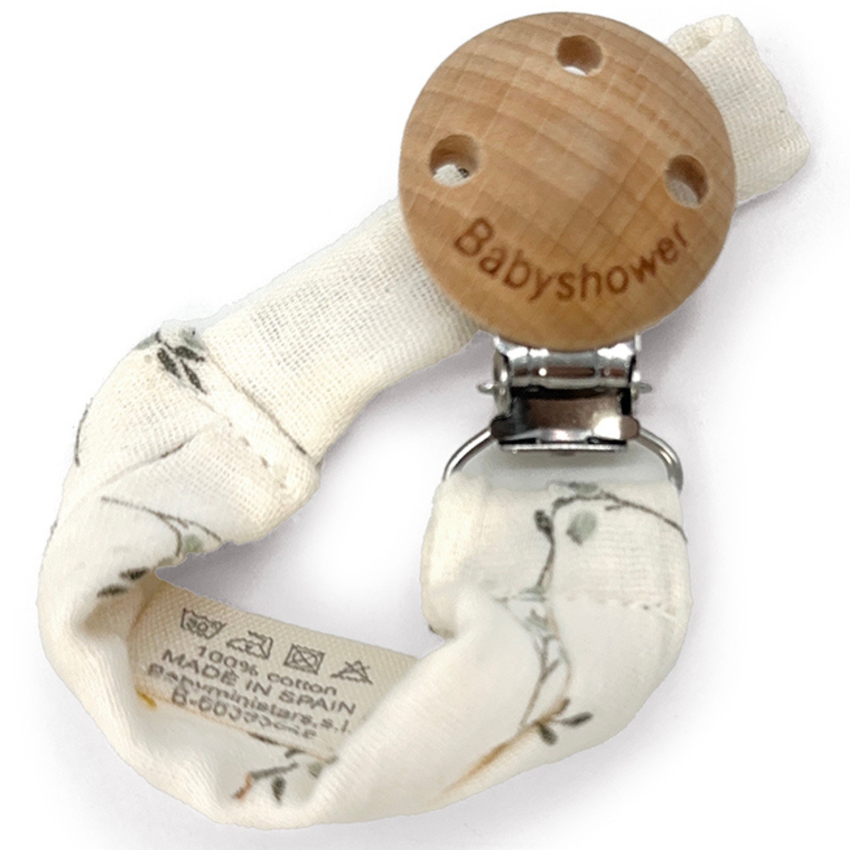 Attache sucette Wood Olive Bloom (Babyshower) - Image 1