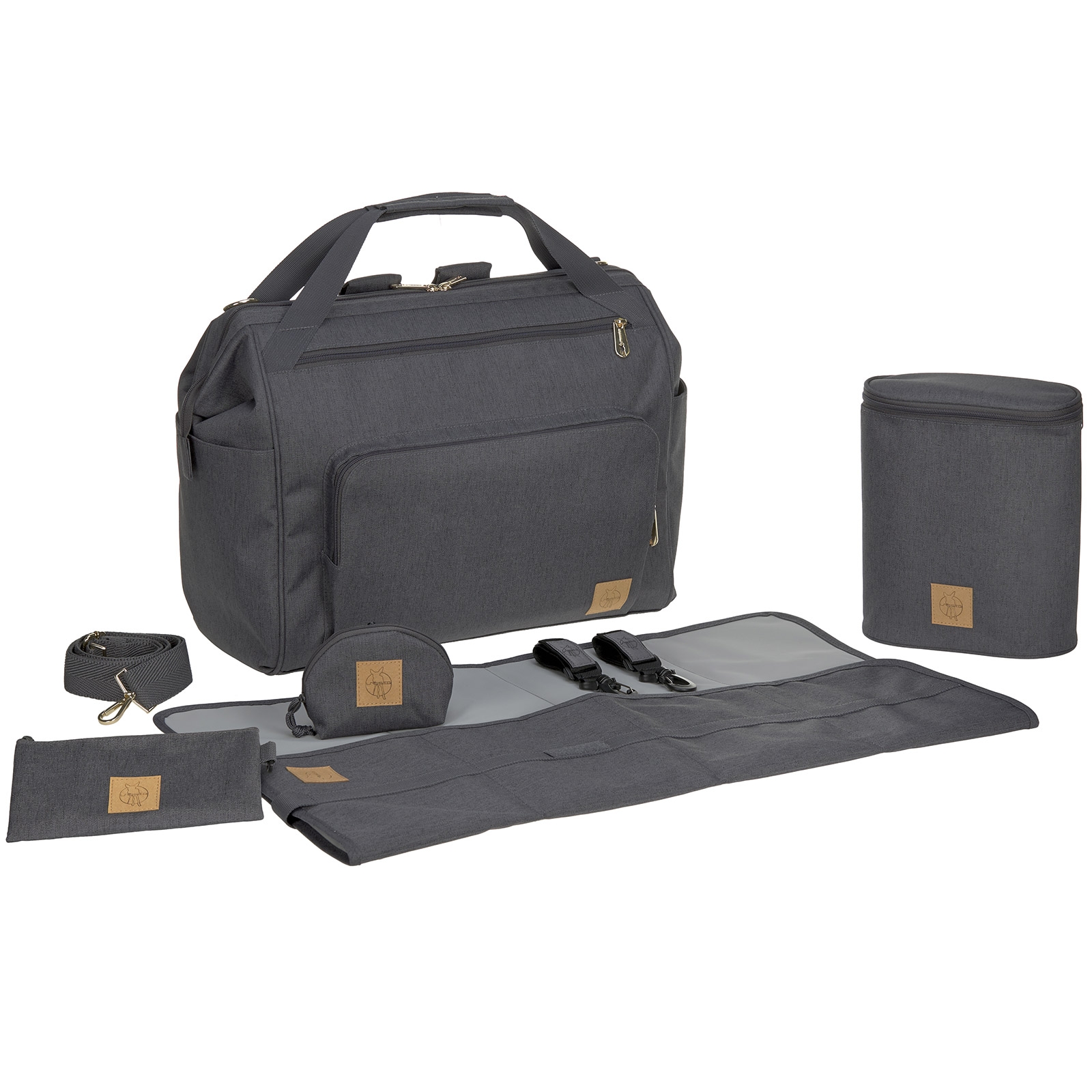 Lässig - Sac à dos à langer jumeaux Twin Glam Goldie anthracite