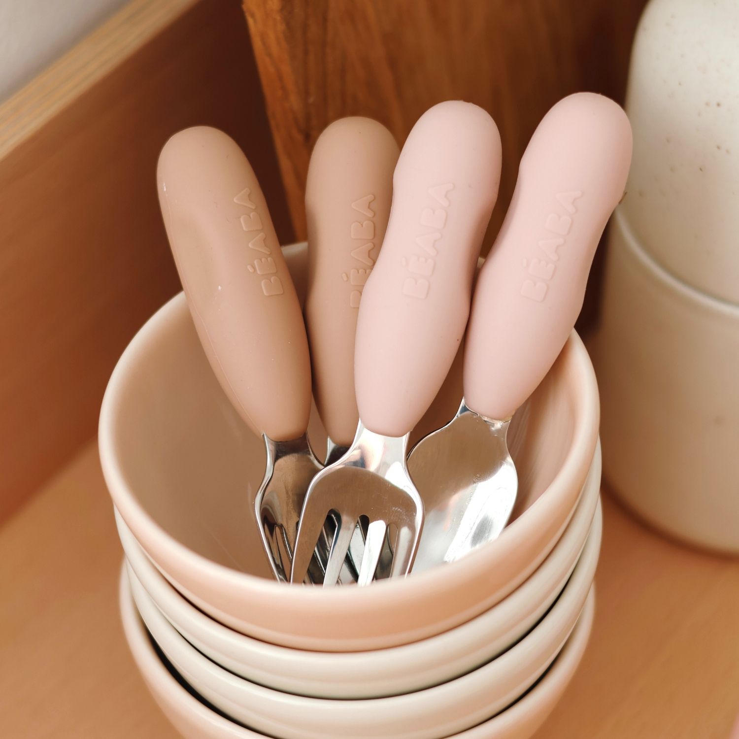 Béaba - Lot de 2 précouverts inox Pralin