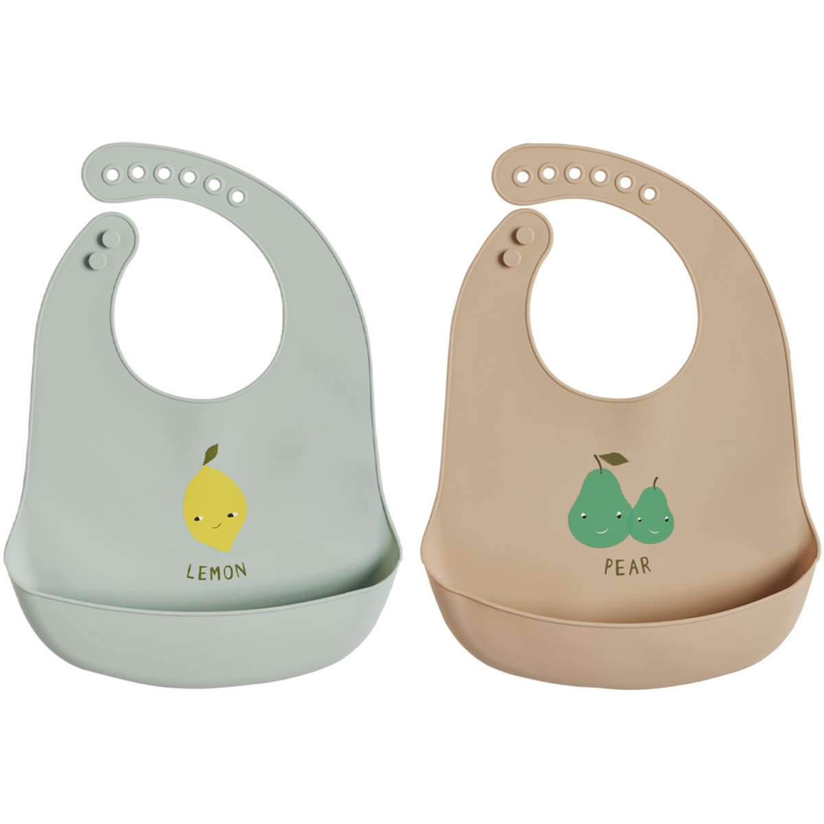 OYOY Mini - Lot de 2 bavoirs en silicone Yummy Clay-Caramel