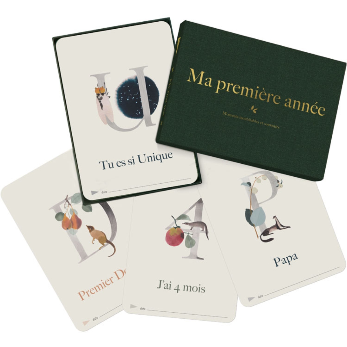 Cartes photos souvenirs Ma première année Luxe ABC (40 cartes) (Milestone) - Image 1