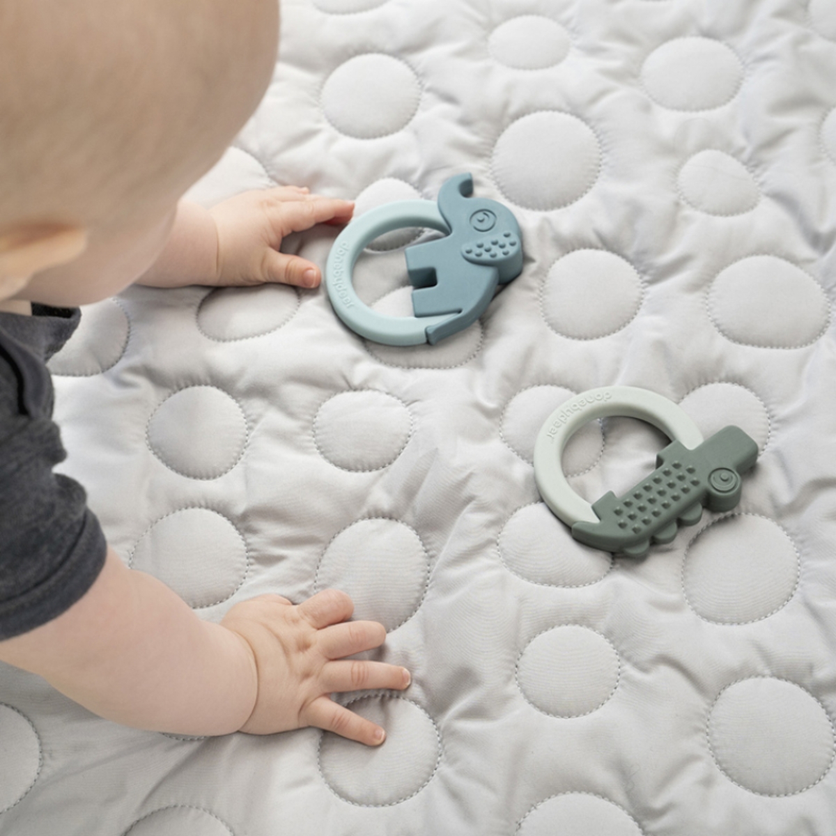 Lot de 2 anneaux de dentition Deer friends vert et bleu