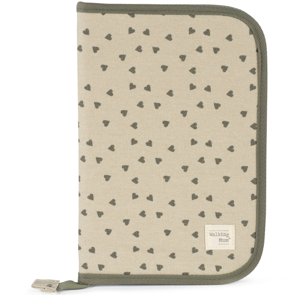 Walking Mum - Protège carnet de santé coeurs Poppy Mousse