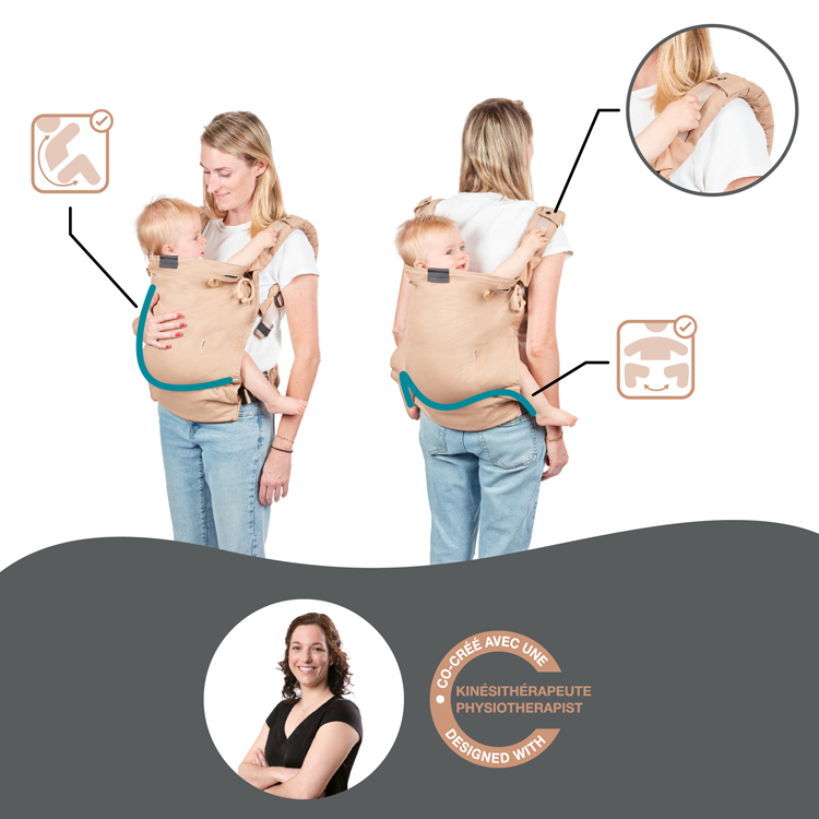 Porte bébé évolutif en réhausseur Moov & Boost beige noisette (Babymoov) - Image 4